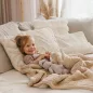  BABYONO Pamut takaró polár béléssel 75 x 100 cm világosbarna