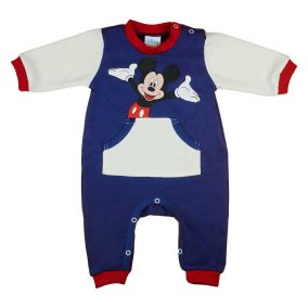   Belül bolyhos hosszú ujjú rugdalózó Mickey egér mintával