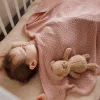 BABYONO Bambusz kötött takaró Rózsaszín