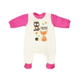 Rókás hosszú ujjú belül bolyhos rugdalózó