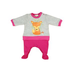   Róka mintás belül bolyhos| hosszú ujjú rugdalózó (méret: 56-74)