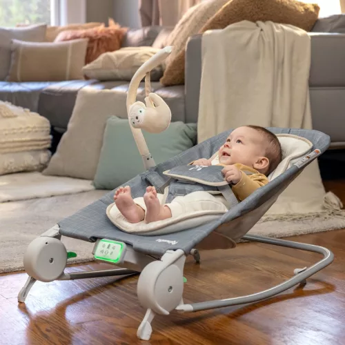 INGENUITY Masszázs vibráló hintaszék dallamokkal Happy Belly™ Rock-to-Bounce - Parker™ 0m+ 9kg-ig