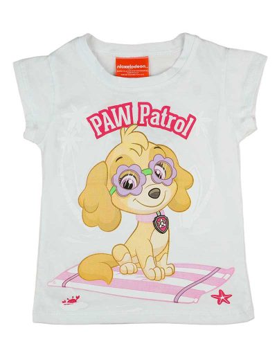 Paw Patrol lányka rövid ujjú póló fehér