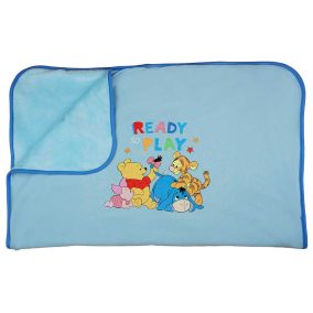 Pamut-wellsoft babatakaró Micimackó és barátai mintával kék színben