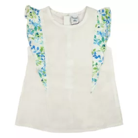 Virág mintás a vállán fodros nyári ruha