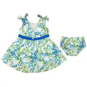   Virág mintás, a vállán masnis, két részes nyári babaruha