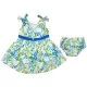 Virág mintás, a vállán masnis, két részes nyári babaruha