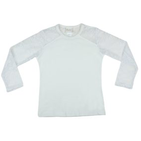 Lányka alkalmi csipkés hosszú ujjú felső