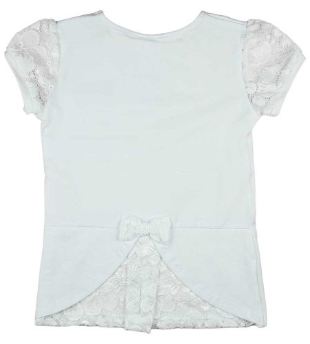 Alkalmi csipkés rövid ujjú lányka póló