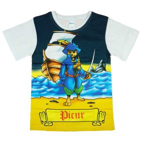   Picúr és a kalózok mesefigurás rövid ujjú póló (méret: 110-134)