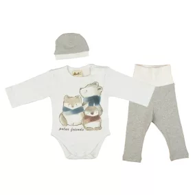 Állatmintás 3 részes baba szett (méret: 56-74)