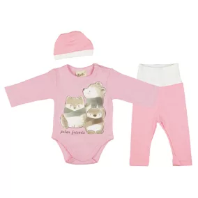 Állatmintás 3 részes baba szett (méret: 56-74)