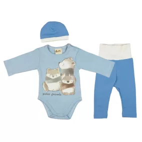 Állatmintás 3 részes baba szett (méret: 56-74)