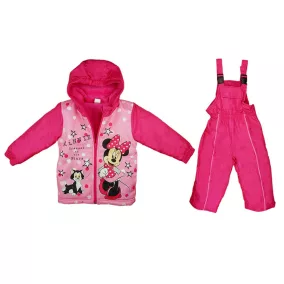   Kapucnis  bélelt vízlepergetős kabát és kantáros nadrág szett Minnie egér mintával