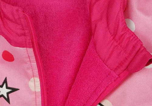 Kapucnis  bélelt vízlepergetős kabát és kantáros nadrág szett Minnie egér mintával