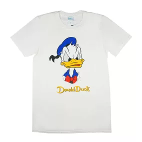 Rövid ujjú férfi póló Donald kacsa mintával fehér színben
