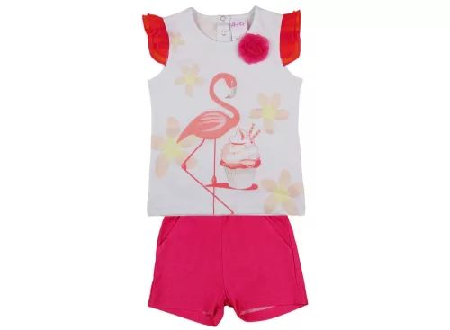 Flamingó lányka 2 részes ujjatlan/short szett