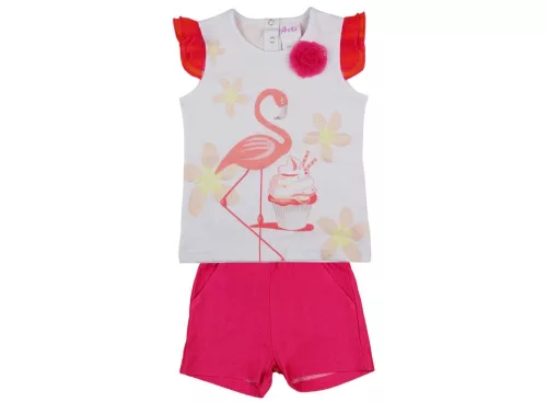Flamingó lányka 2 részes ujjatlan/short szett