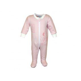   Biopamut Disney Minnie elöl cipzáras hosszú ujjú rugdalózó rózsaszín csíkos