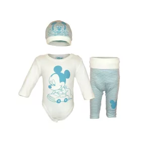 Biopamut Disney Mickey baba 3 részes szett kék-bézs 80