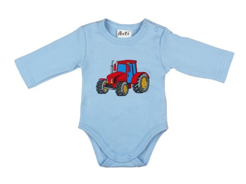 Fiú hosszú ujjú kombidressz kék traktor mintás