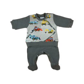 Markoló mintás fiú hosszú ujjú vékony pamut rugdal