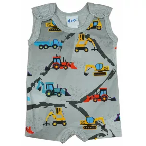 Markoló mintás fiú bébi ujjatlan napozó