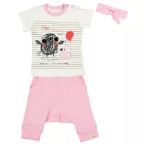   Kislány bébi 3 részes Anyák napi mintás szett pink (méret:56-68)