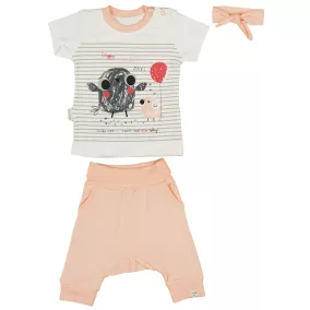   Kislány bébi 3 részes Anyák napi mintás szett pink (méret:56-68)