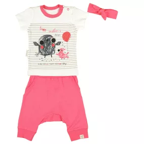   Kislány bébi 3 részes Anyák napi mintás szett pink (méret:56-68)