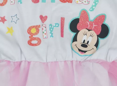 Disney Minnie lányka szülinapos rövid ujjú kombidr