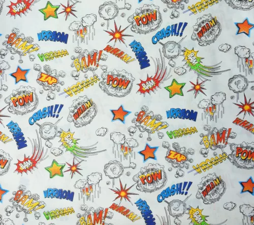 Óvodai fektetőkhöz vastag lepedő 130 x 60 cm - Képregény mintával