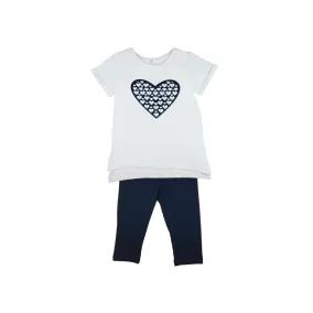 Lányka 2 részes szív mintás póló/leggings szett