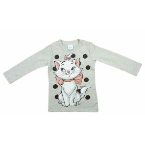   Hosszú ujjú belül bolyhos kislány póló Marie cica mintával