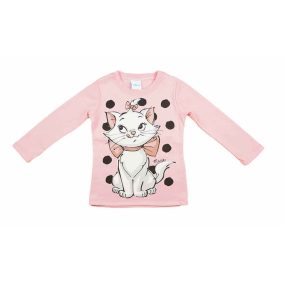  Hosszú ujjú belül bolyhos kislány póló Marie cica mintával