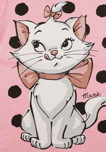Hosszú ujjú belül bolyhos kislány póló Marie cica mintával