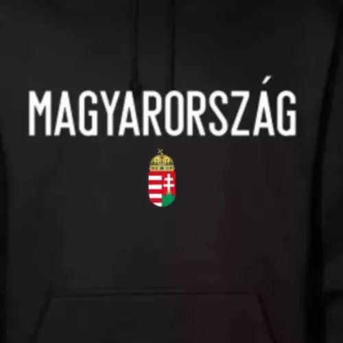 Magyarország pulóver felnőtt kapucnis fekete