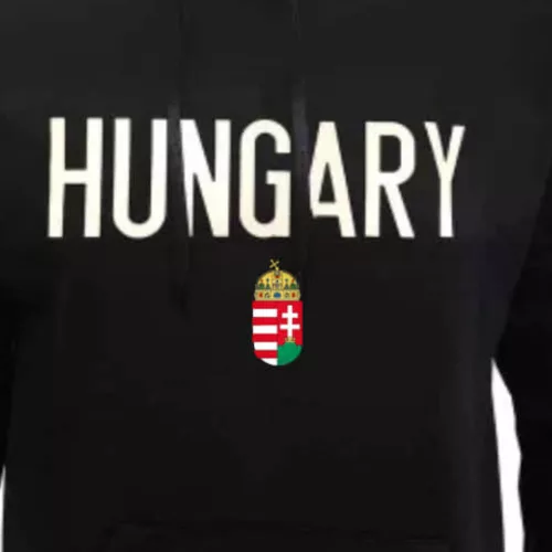 Magyarország pulóver felnőtt kapucnis HUNGARY fekete