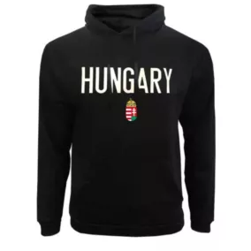 Magyarország pulóver felnőtt kapucnis HUNGARY fekete