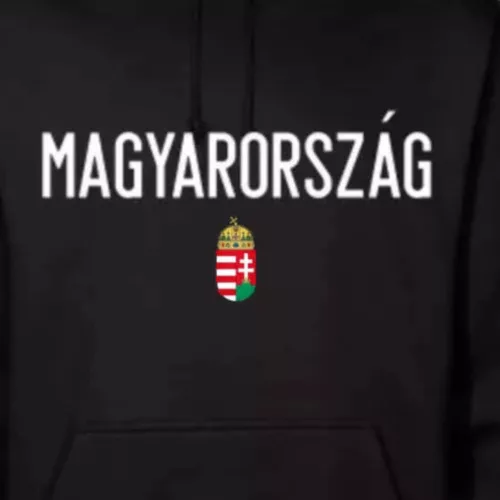 Magyarország pulóver felnőtt kapucnis fekete