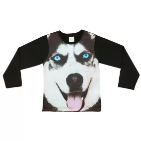 Husky mintás hosszú ujjú póló