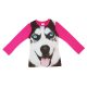 Husky kutya mintás hosszú ujjú lányka póló