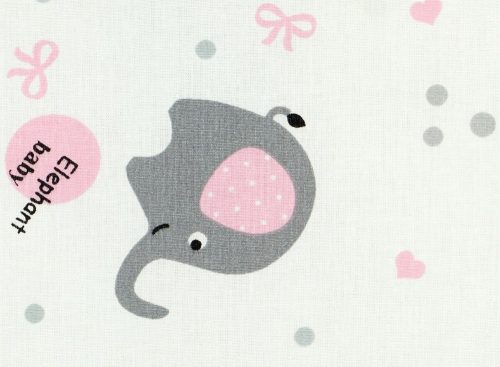 Bébi mintás kispárna RÓZSA ELEFÁNT 30x40