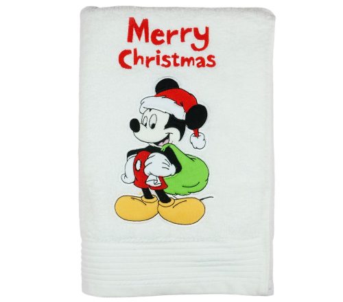 Disney Mickey hímzett frottír törölköző Karácsony 