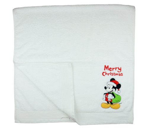 Disney Mickey hímzett frottír törölköző Karácsony 