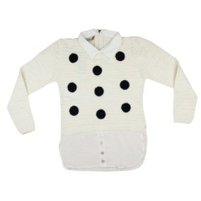 Lányka elegáns, galléros pulóver (TUR)