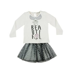 Lányka 2 részes hosszú ujjú póló/tüllös szoknya sz