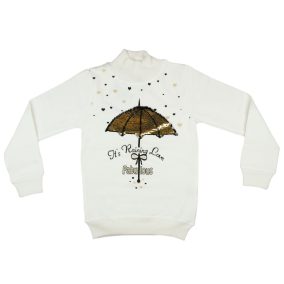 Lányka átsimítós flitteres pulóver Esernyő (TUR)