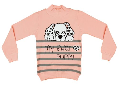 Lányka átsimítós flitteres pulóver Kutya (TUR)