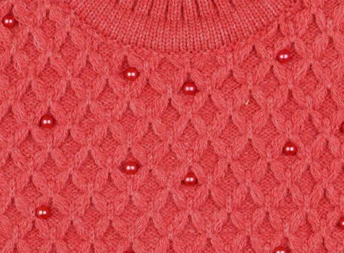 Lányka kötött pulóver gyöngyökkel (TUR)